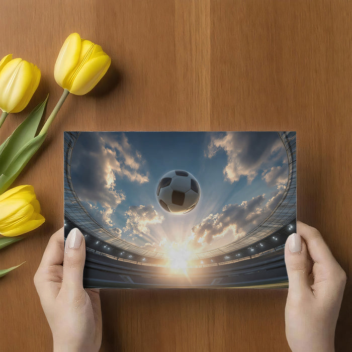 Sunset Stadium Center Shot Mural Wallpaper | Panoramic Arena View, Dramatic Sunburst, High-Energy Sports