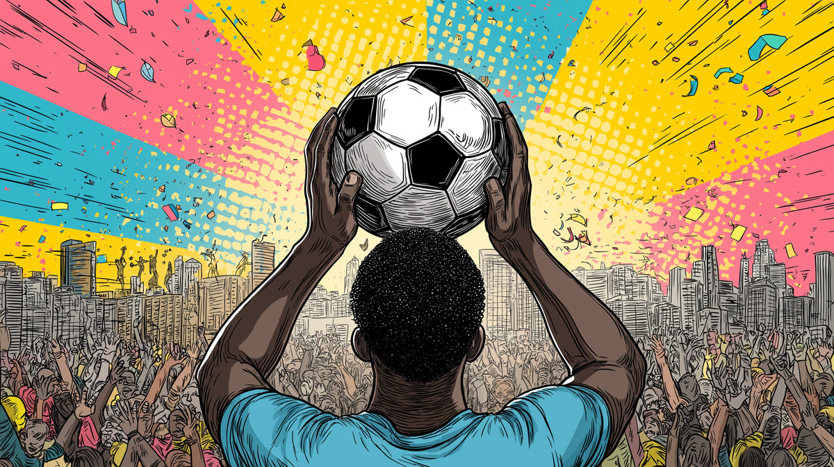 Urban Stadium Celebration Mural Wallpaper | Pop Comic Style, Confetti Burst, Crowd Excitement