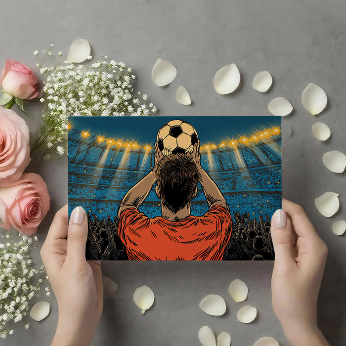 Fan's Perspective Victory Mural Wallpaper | Comic Book Style, Stadium Floodlights, Crowd Immersion