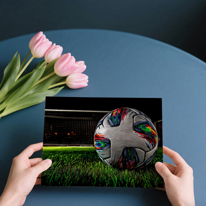 Multicolor Texture Soccer Ball Mural Wallpaper | Abstract Splatter, Night Match, High-Contrast Field