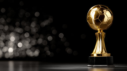 Gold trophy with a blurred bokeh background