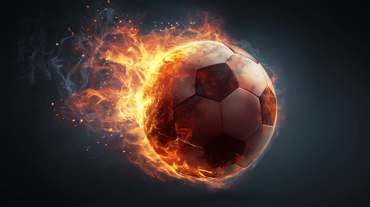 Infernal Fire Ball Close-up Mural Wallpaper | Realistic Texture, Red Hot Energy, Dark Studio Backdrop