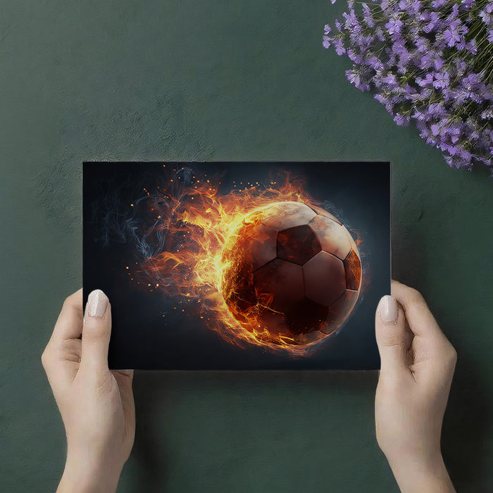 Infernal Fire Ball Close-up Mural Wallpaper | Realistic Texture, Red Hot Energy, Dark Studio Backdrop