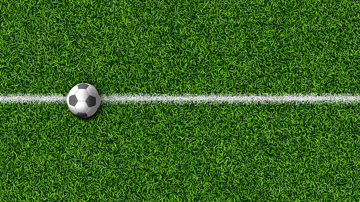 Top-Down Pitch Line Mural Wallpaper | Vivid Green Texture, Clean Composition, Sports Minimalism