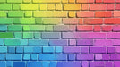 Rainbow Brick Mural Wallpaper in Dining Room | Various Colors (Rainbow Colors) of Rainbow Brick