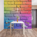 Rainbow Brick Mural Wallpaper in Dining Room | Various Colors (Rainbow Colors) of Rainbow Brick