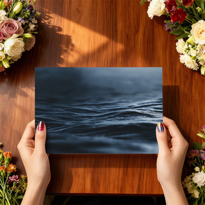 Deep Midnight Ocean Water Mural Wallpaper | Cinematic Close-up, Dark Blue Texture, Moody Seascape