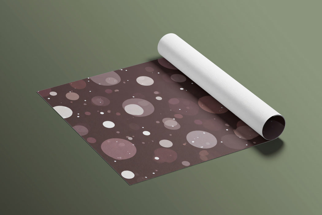 Dark Bokeh Dot Repeat Mural Wallpaper | Abstract Geometric, Maroon Background, Subtle Shimmer