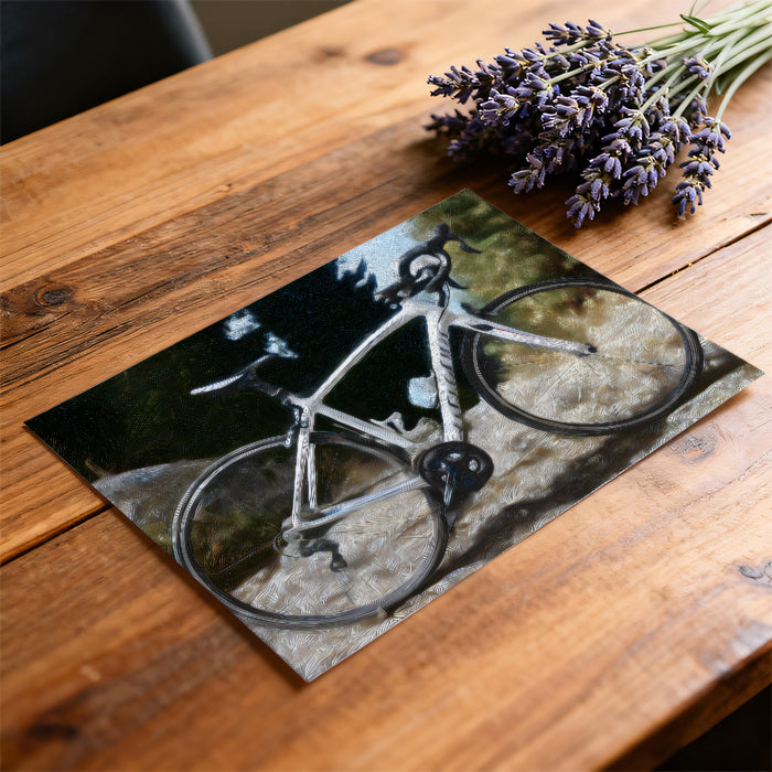 Road Bike Close-up Oil Painting Mural Wallpaper | Detailed Frame, High Texture, Sunny Outdoor Scene