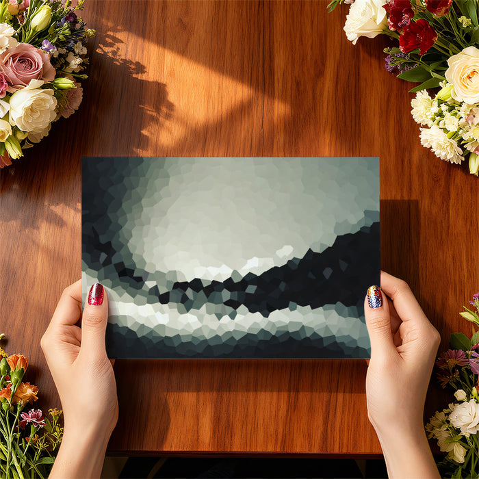 Abstract Gray Light Mosaic Mural Wallpaper | Geometric Pattern, Monochrome Contrast, Luminous Curve Texture