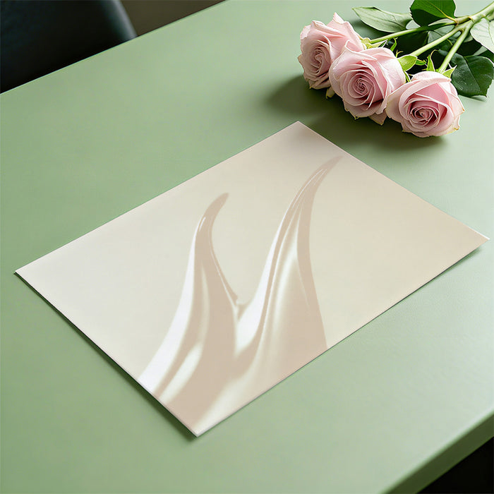 Minimalist Cream Wave Curve Mural Wallpaper | Abstract Fluid Motion, High-Gloss Finish, Serene Monochrome