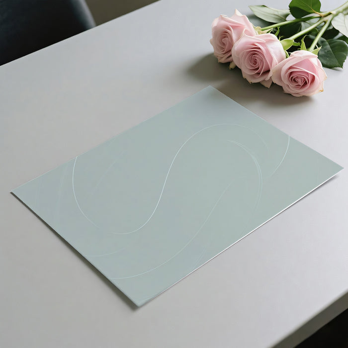 Minimalist Light Teal Swirl Mural Wallpaper | Abstract Fluid Lines, Serene Monochrome, Subtle Texture