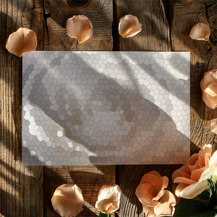 Subtle Hexagon Mosaic Mural Wallpaper | Geometric Pattern, Neutral Gray Scale, Abstract White Swirl