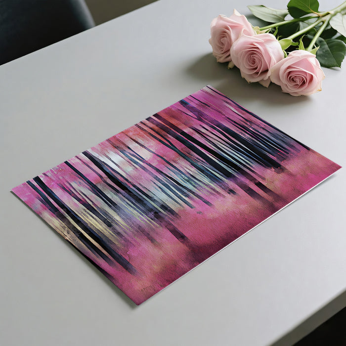 Watercolor Pink Forest Blur Mural Wallpaper | Expressive Washes, Dark Trunks, Surreal Landscape