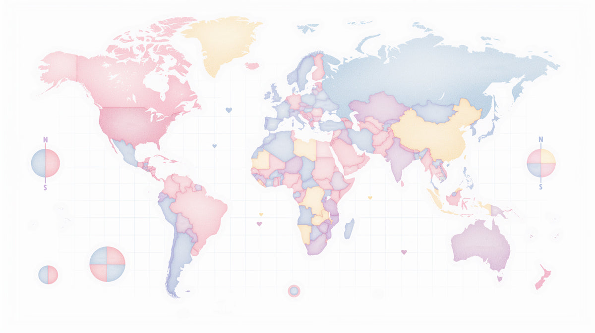 Soft Pastel World Map Mural Wallpaper | Minimalist Cartography, Geometric Hues, Tranquil Global Theme