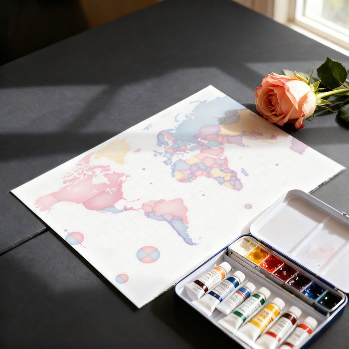 Soft Pastel World Map Mural Wallpaper | Minimalist Cartography, Geometric Hues, Tranquil Global Theme