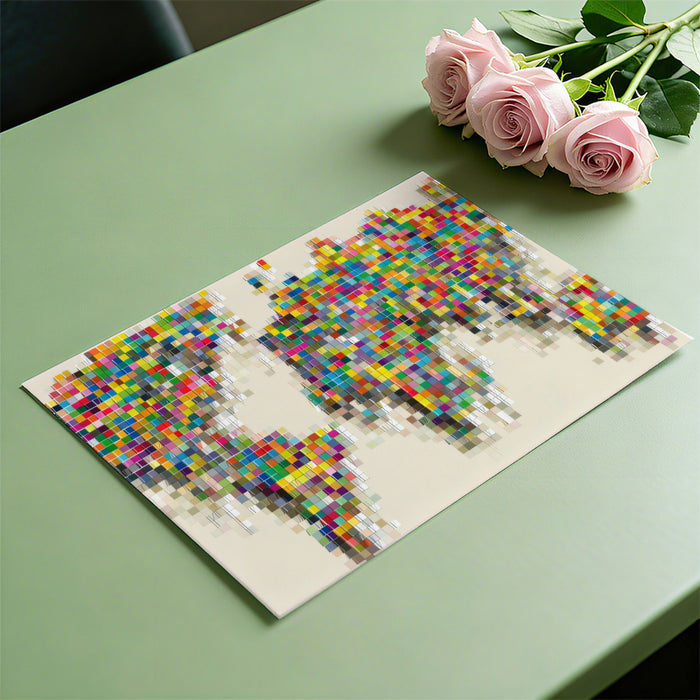 High-Energy Pixel Map Mural Wallpaper | Repeating Print, Multicolor Grid, Abstract Global Chaos