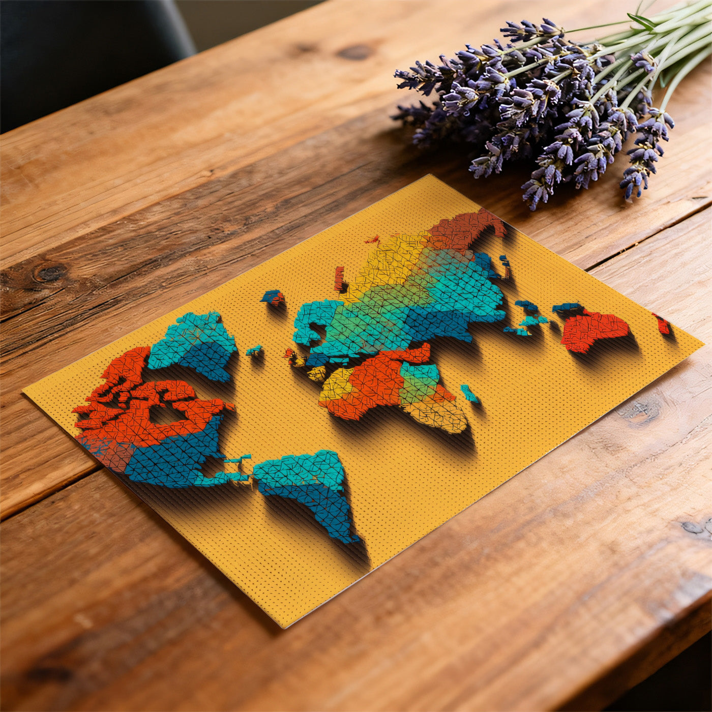 Geo-Textured 3D World Map Mural Wallpaper | Raised Relief, Warm and Co ...