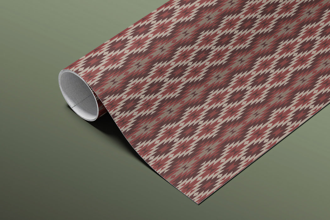 Traditional Diamond Knit Mural Wallpaper | Repeating Pattern, Maroon and Beige, Cozy Textile Texture