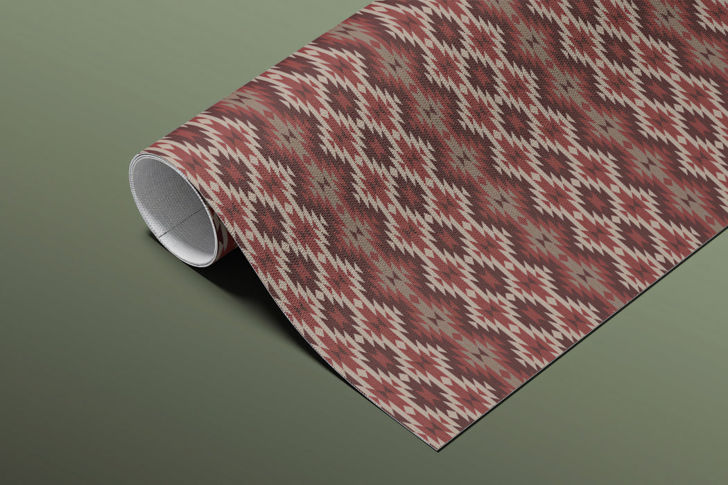 Festive Knit Border Pattern Mural Wallpaper | Repeating Print, Geometric Stars, Traditional Holiday Textile