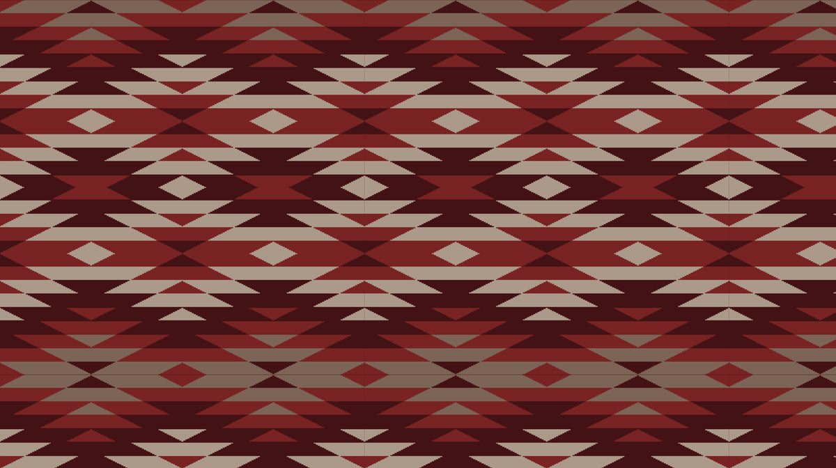 Southwest Geometric Pattern Mural Wallpaper | Repeating Print, Earthy Reds and Browns, Bold Diamond Motif