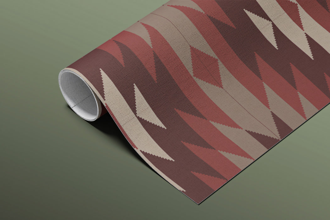 Southwest Geometric Pattern Mural Wallpaper | Repeating Print, Earthy Reds and Browns, Bold Diamond Motif