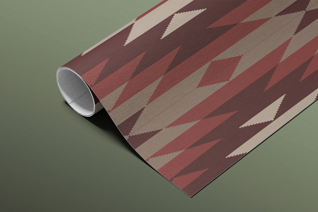 Southwest Geometric Repeat Mural Wallpaper | Earth Tones, Aztec Diamond Motif, Bold Chevron Pattern