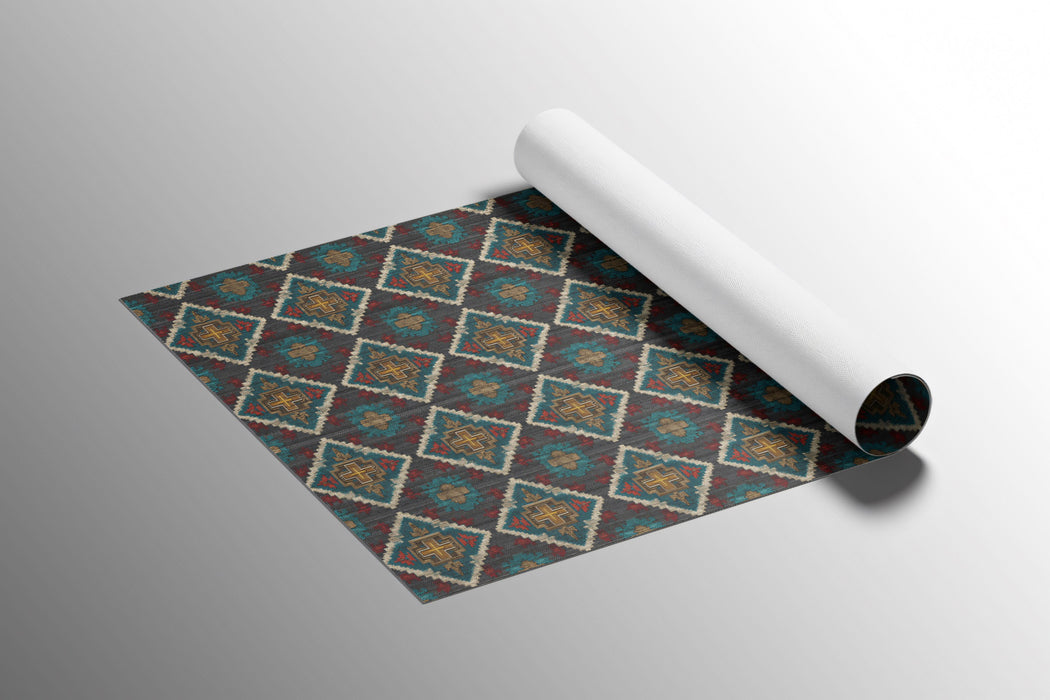 Intricate Micro Diamond Repeat Mural Wallpaper | Repeating Pattern, Dark Jewel Tones, Traditional Textile Texture