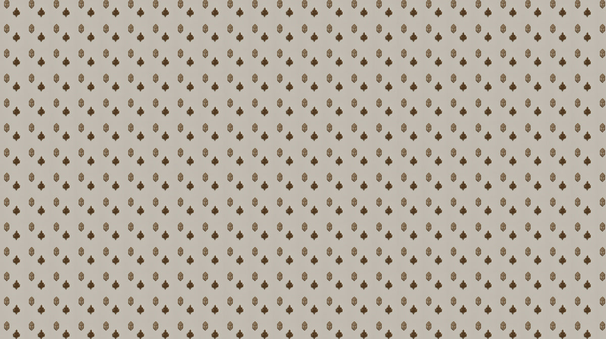 Micro Playing Card Motif Mural Wallpaper | Repeating Print, Spade and Club Icons, Minimalist Neutral Tones