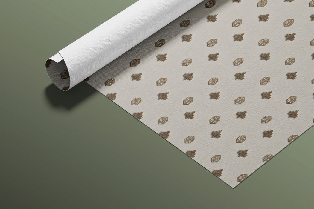 Micro Playing Card Motif Mural Wallpaper | Repeating Print, Spade and Club Icons, Minimalist Neutral Tones