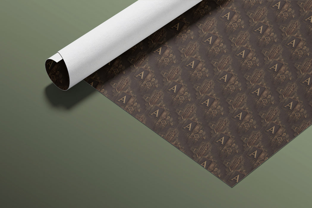 Micro Letter Diagonal Repeat Mural Wallpaper | Repeating Print, Dark Brown Tones, Textured Literary Motif