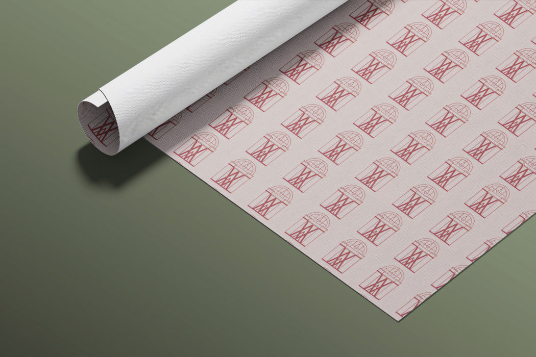 Minimalist Arch Repeat Mural Wallpaper | Repeating Print, Pale Pink Background, Elegant Architectural Motif