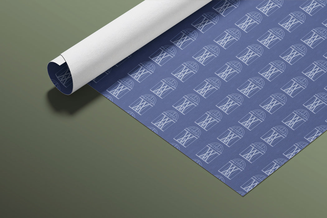 Minimalist Arch Repeat Navy Mural Wallpaper | Repeating Print, Deep Blue Backdrop, Crisp White Lines