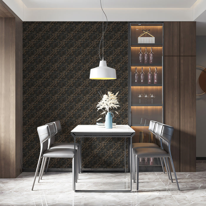 Micro Block Diagonal Repeat Mural Wallpaper | Repeating Print, Dark Earth Tones, Abstract Geometric Texture
