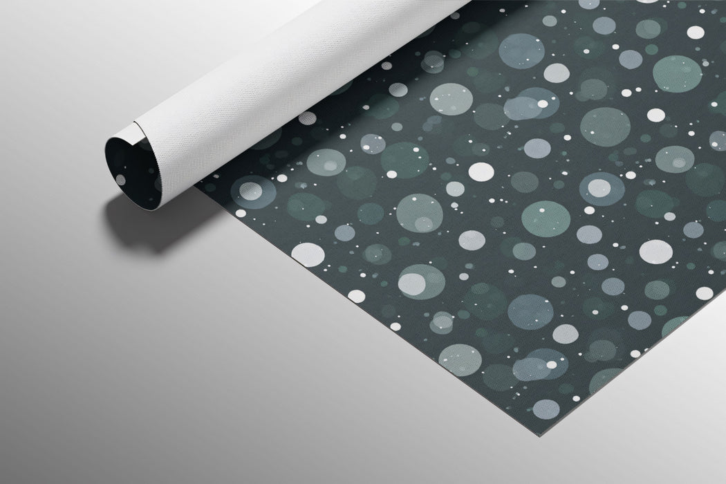 Random Dot Abstract Mural Wallpaper | Repeating Print, Dark Teal Background, Subtle Circles and Bokeh