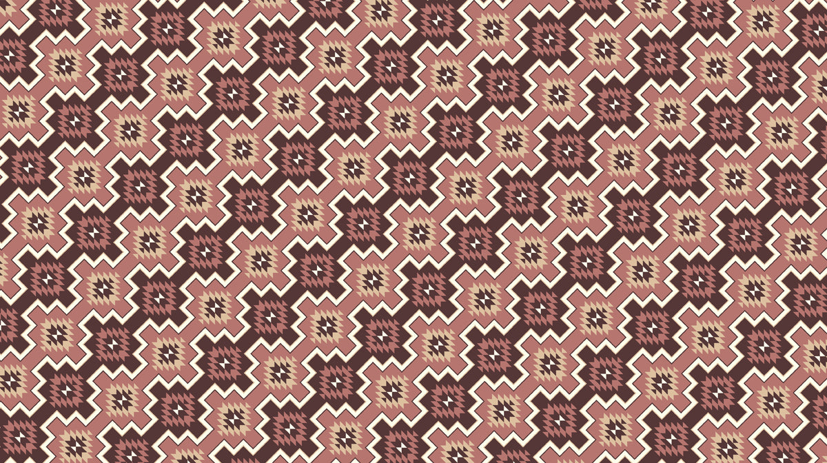 Geometric Southwest Woven Mural Wallpaper | Repeating Print, Earth Tones, Zigzag and Diamond Pattern