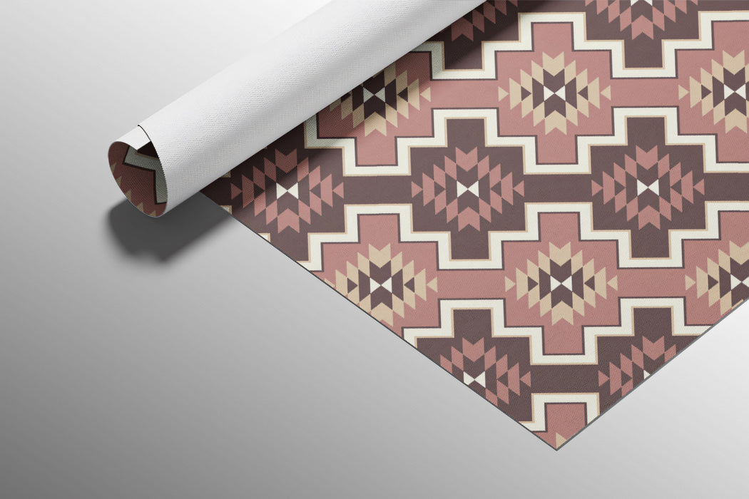 Geometric Southwest Woven Mural Wallpaper | Repeating Print, Earth Tones, Zigzag and Diamond Pattern