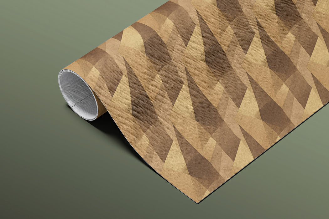 Micro Prism Woodgrain Dense Geometric Texture Repeating Print Mural Wallpaper | Warm Brown Tones