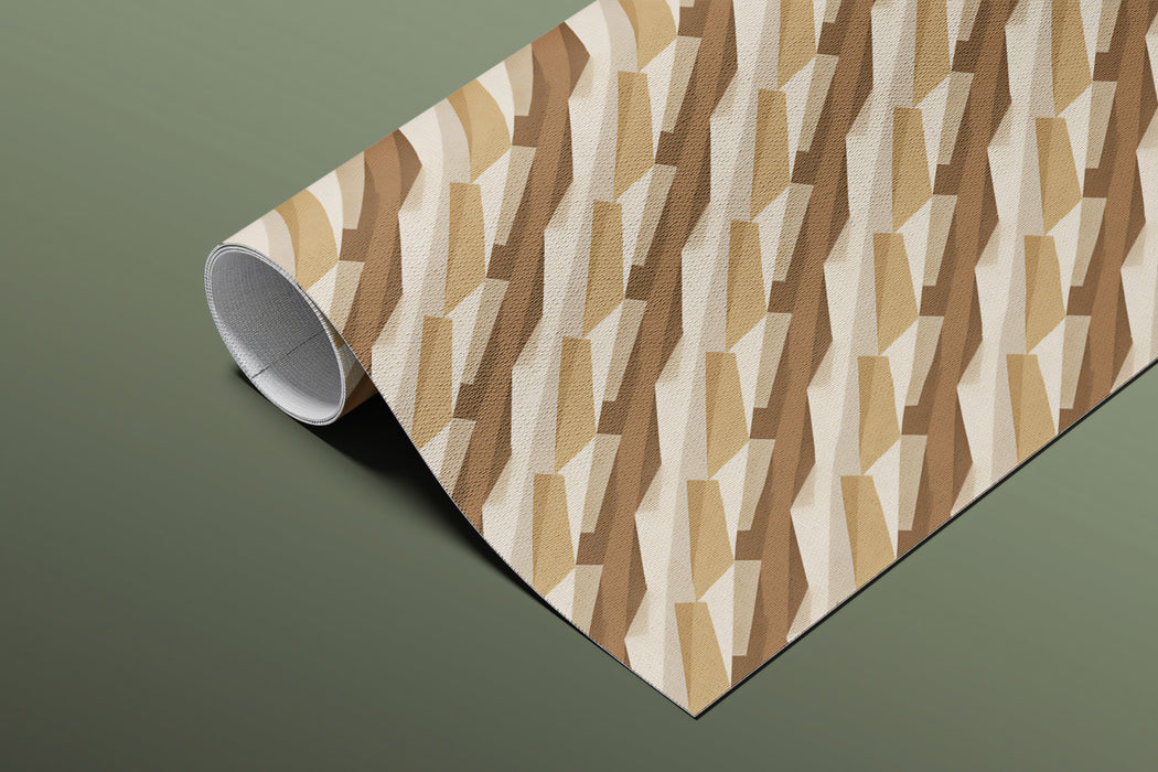Fine Diagonal Weave Micro-Geometric Texture Repeating Print Mural Wallpaper | Subtle Earth Tones Minimalist
