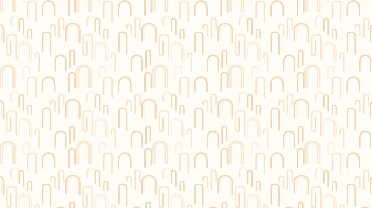 Minimalist Organic Arch Abstract Linear Design Repeating Print Mural Wallpaper | Warm Cream Beige, Tranquil