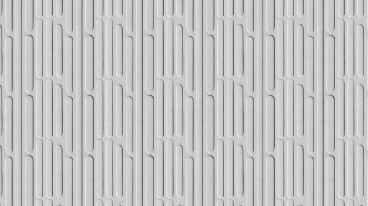Minimalist Vertical Capsule Grid Pure White Embossed Textured Stripes Repeating Print Mural Wallpaper | Architectural