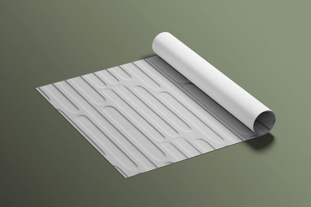 Minimalist Vertical Capsule Grid Pure White Embossed Textured Stripes Repeating Print Mural Wallpaper | Architectural