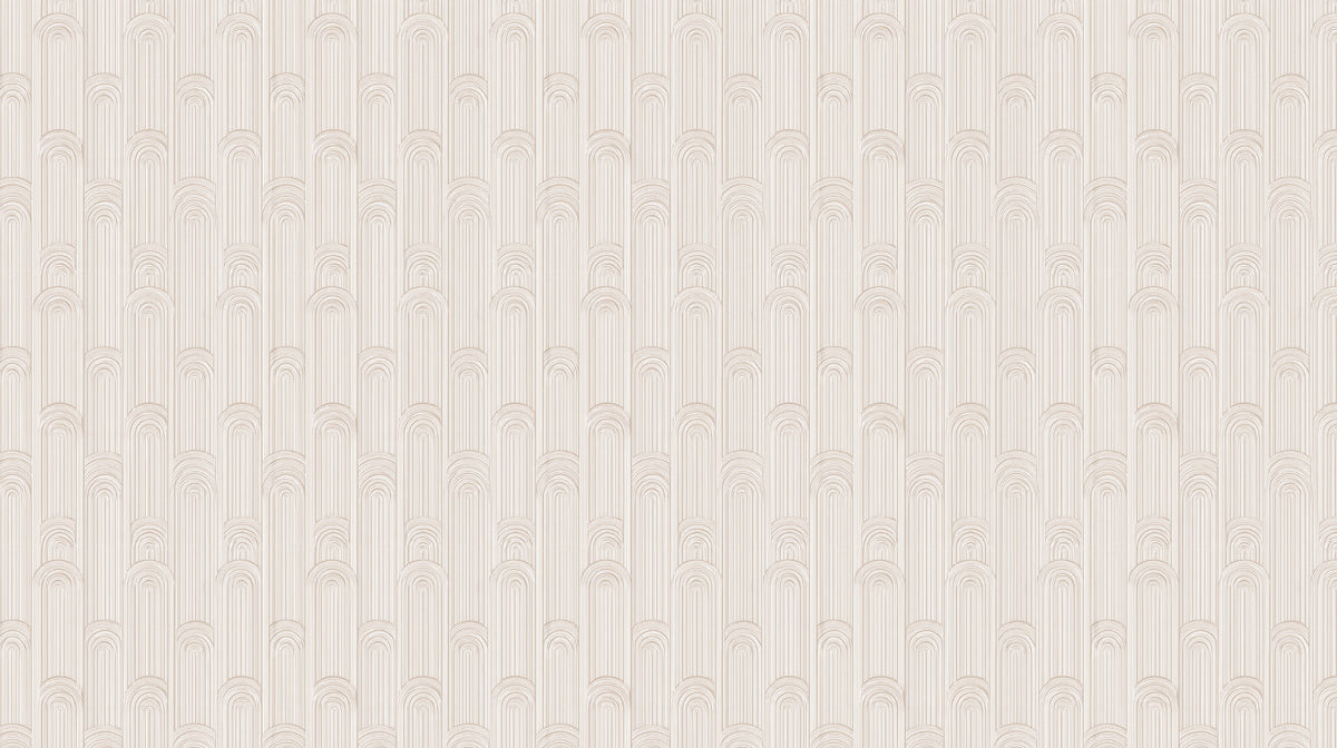 Narrow Vertical Flute and Arch Fine Linear Texture Repeating Print Mural Wallpaper | Warm Beige Sophistication
