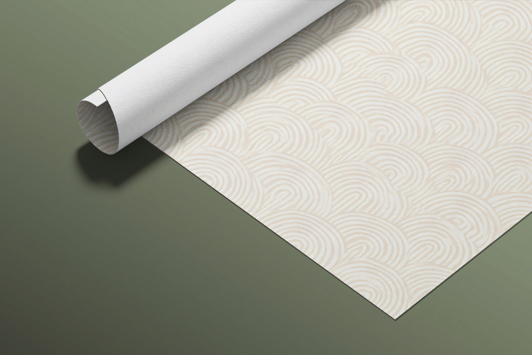 Soft Scalloped Line Art Gentle Wavy Texture Repeating Print Mural Wallpaper | Pure Neutral, Coastal Feel