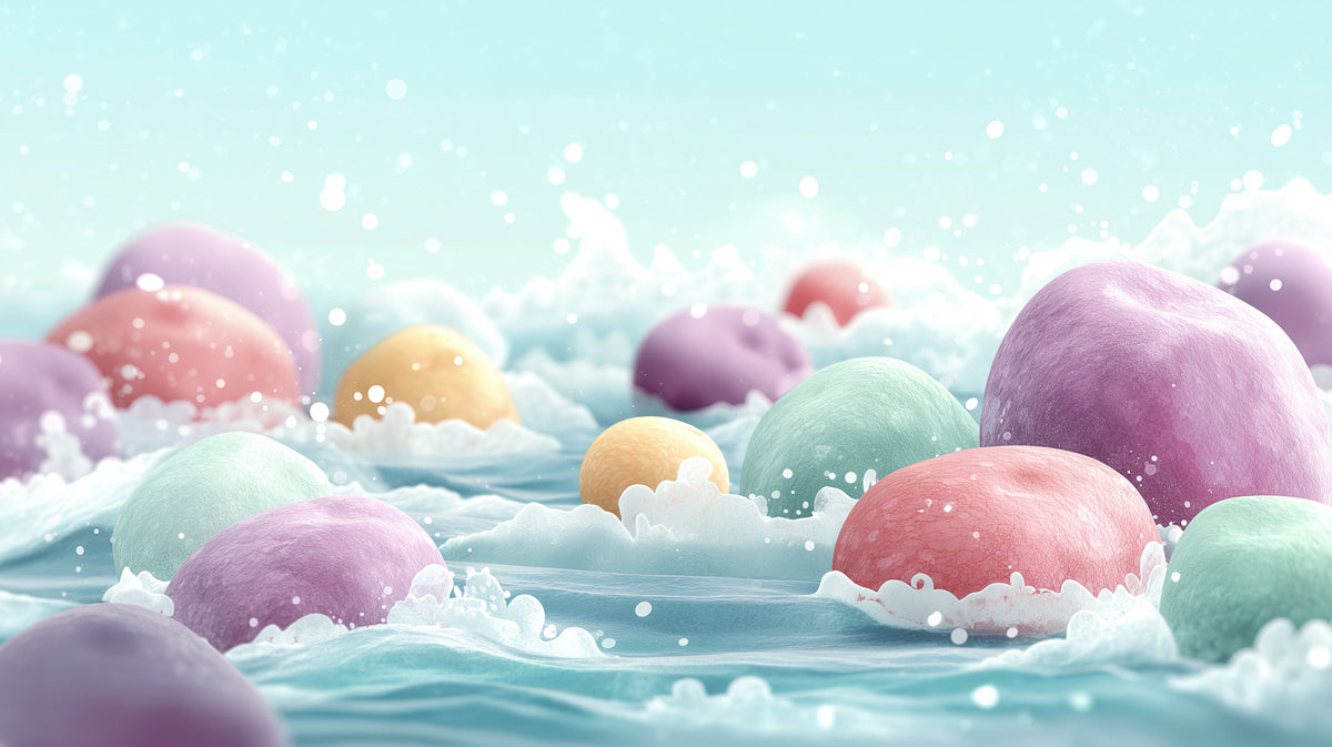 Dreamy Pastel Pebbles Mural Wallpaper | Soft Sea Foam Art