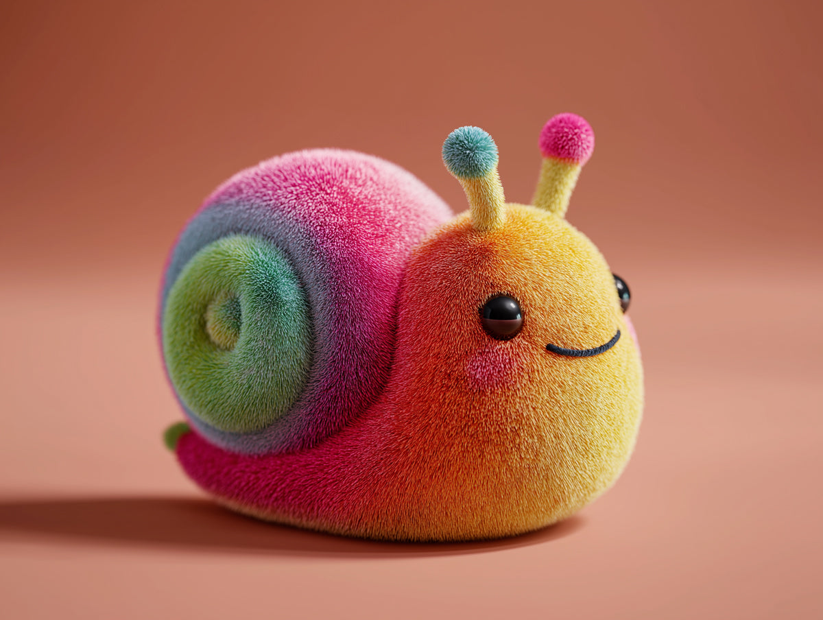 Vibrant Fuzzy Snail Mural Wallpaper | Colorful 3D Character