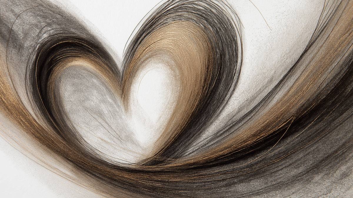 Abstract Heart of Gold Mural Wallpaper | Artistic Textured Sketch