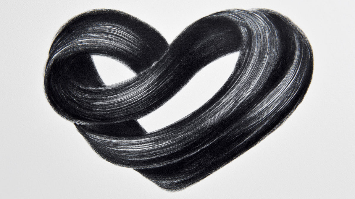 Infinity Loop Heart Mural Wallpaper | Bold Black Paint
