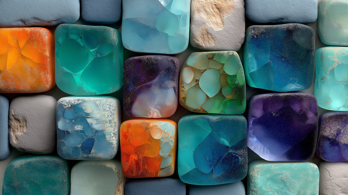 Colorful Mosaic Tiles Texture Mural Wallpaper | Abstract Geometric Art