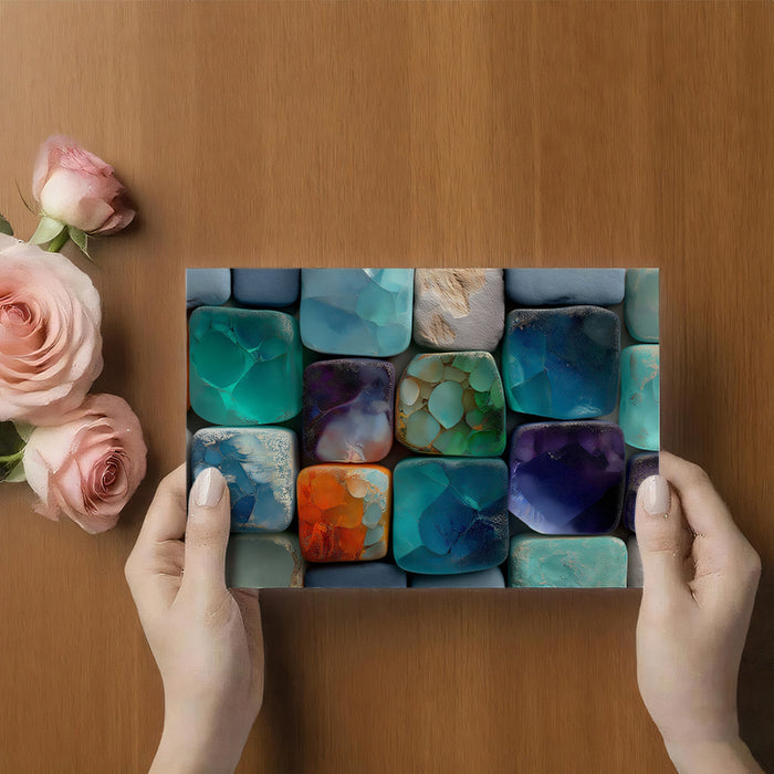 Colorful Mosaic Tiles Texture Mural Wallpaper | Abstract Geometric Art